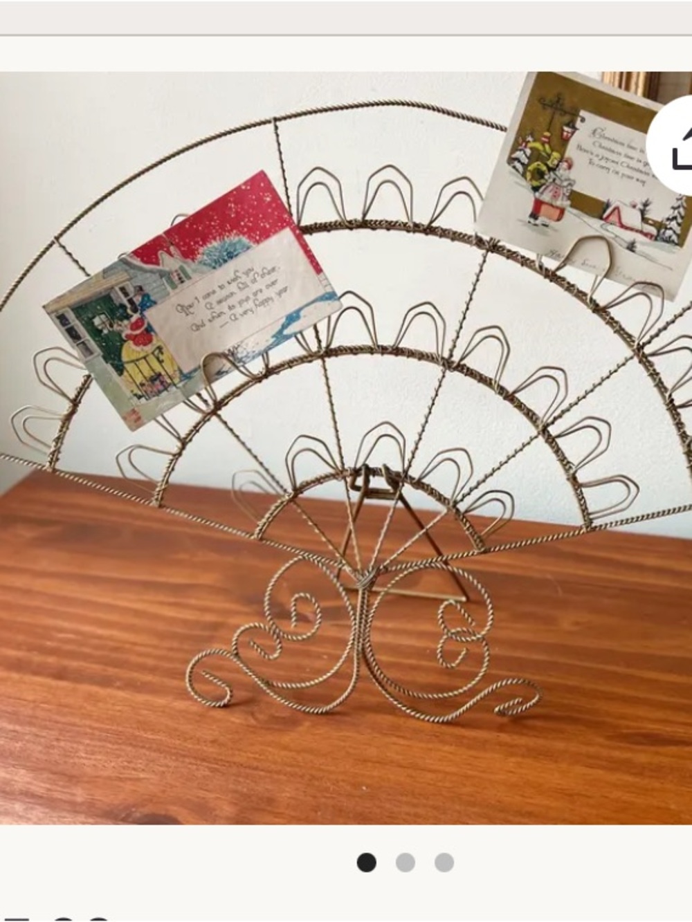 Gold Wire Fan Card & Photo Holder